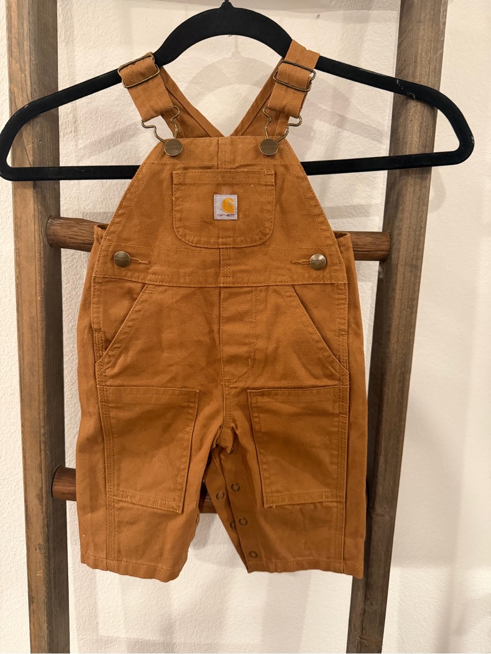 Carhartt Infant Tan Brown Overalls with Reinforced Pockets